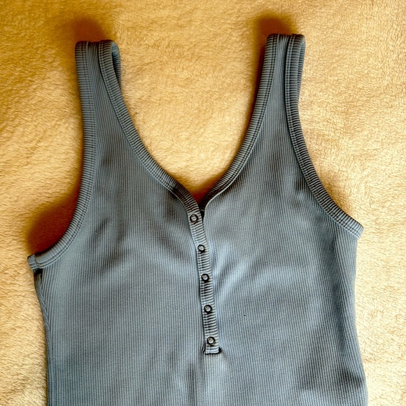 A&F Sky Blue Ribbed Bodysuit Tank - Ultra soft and stretchy - Picture 2 of 5